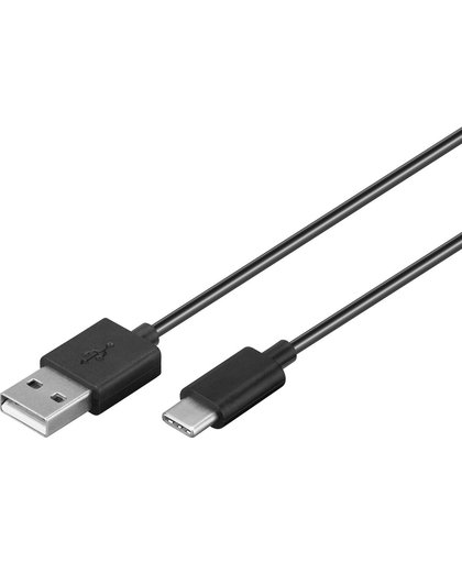 Goobay USB-A/USB-C, 1 m 1m USB A USB C Mannelijk Mannelijk Zwart USB-kabel