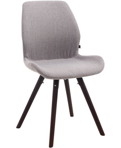Clp Bezoekersstoel PERTH, eetkamerstoel, wachtkamerstoel, bekleding van stof, - grijs, kleur onderstel : rond cappucino,
