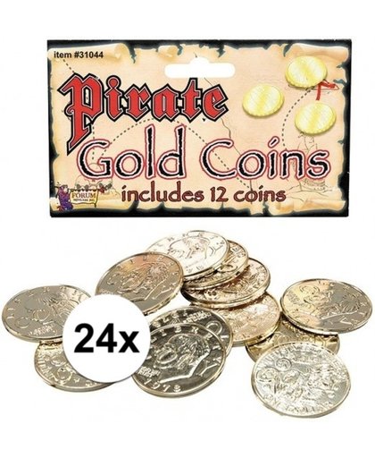 Gouden piraten munten 24 stuks