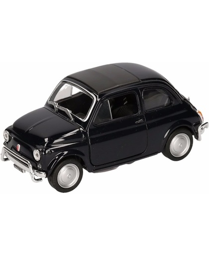 Speelgoed zwarte Fiat 500 classic auto 10,5 cm