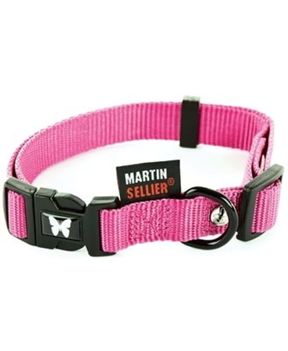 Martin sellier halsband nylon roze verstelbaar 30-45CM