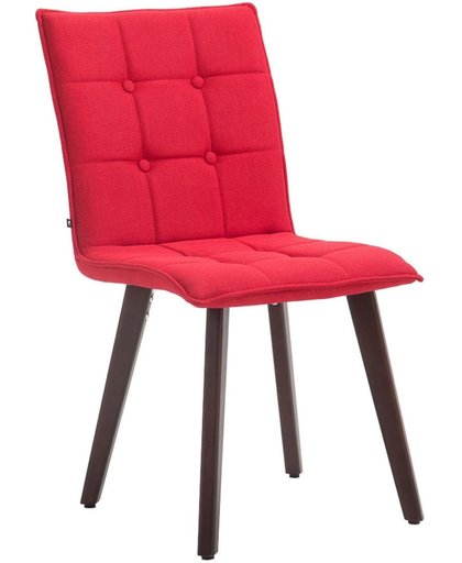 Clp Eetkamerstoel MILLER, wachtkamerstoel, bezoekersstoel met beukenhouten frame, keukenstoel, bekleding van stof, - rood kleur onderstel : cappucino