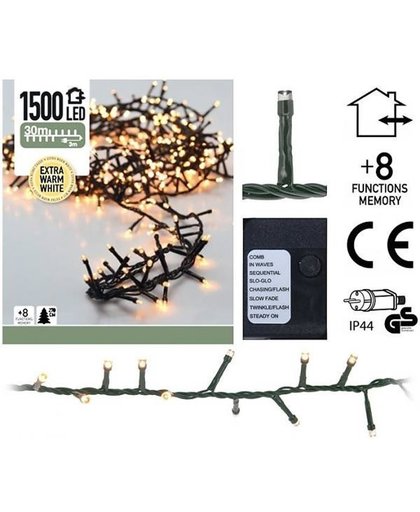 Micro Cluster 1500 LED's 30 meter warm wit