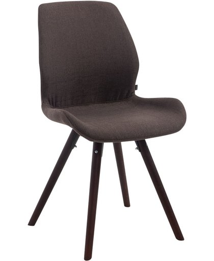 Clp Bezoekersstoel PERTH, eetkamerstoel, wachtkamerstoel, bekleding van stof, - donkergrijs kleur onderstel : rond cappucino,