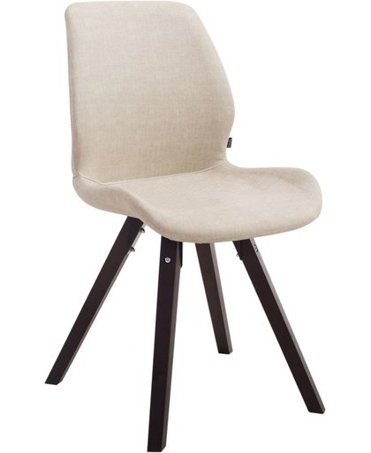 Clp Bezoekersstoel PERTH, eetkamerstoel, wachtkamerstoel, bekleding van kunstleer, - creme, kleur onderstel : vierkant cappucino,