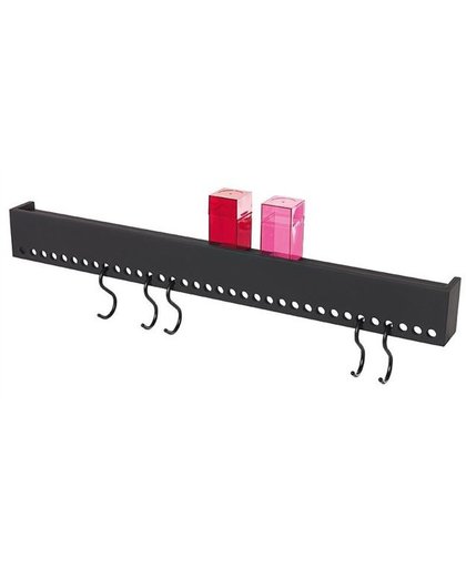 Nomess So-Hooked wall rack black L90cm+set/hooks