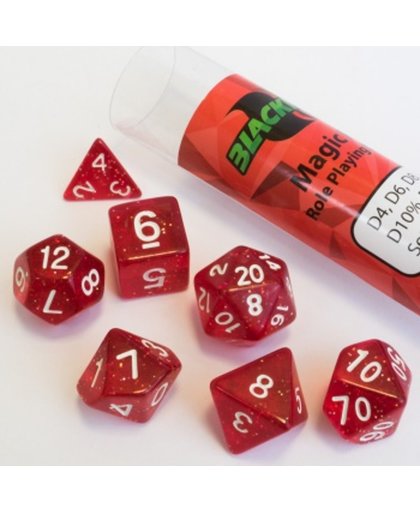 Blackfire Dice - 16mm Role Playing Dice Set - Magic Red(7 Dice)