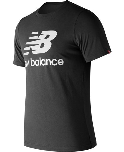 New Balance Essentials Stacked Logo T Sportshirt Heren - Black
