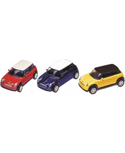 Modelauto Mini Cooper 7 cm  Blauw - auto schaalmodel / miniatuur auto's