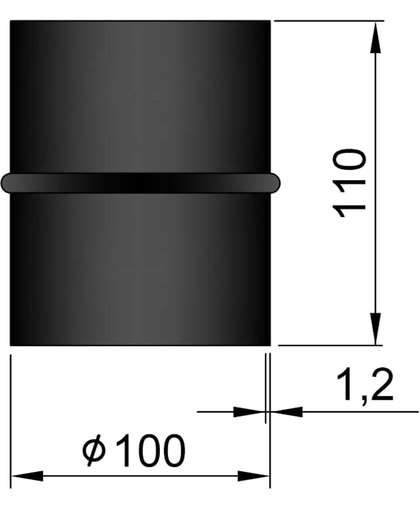TT Verbindingsstuk ø100 - zwart - ø100 - zwart - verbindingsstuk - staal - 2mm dik -