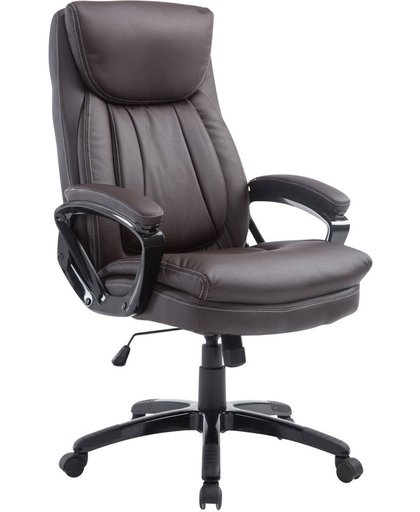 Clp Bureaustoel XL PLATON, Gaming bureaustoel met kantelmechanisme, traploze verstelmogelijkheid, bureaustoel, verstelbare stoel, computerstoel, bureaustoel, belading 180 kg, met kunstlederen overtrek - bruin,
