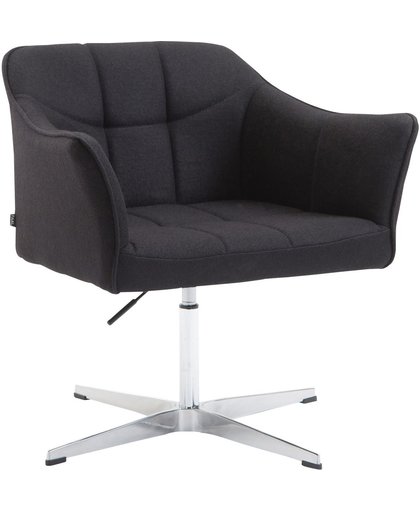 Clp Lounger JEAN, eetkamerstoel, relaxstoel, vergaderstoel, woonkamerstoel, wachtkamerstoel, in hoogte verstelbare fauteuil, Zithoogte van 41 - 54 cm, bekleding van stof - zwart,