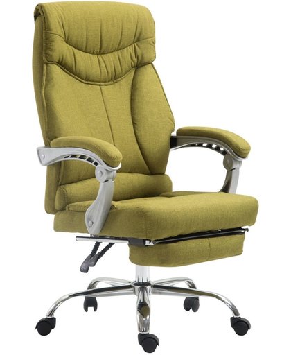Clp Bureaustoel BIG IOWA, directiestoel met voetensteun, draaistoel met armleuningen, bureaustoel met hoogwaardige bekleding van stof - groen