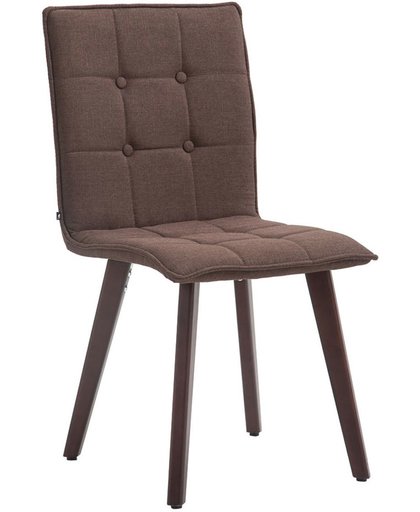 Clp Eetkamerstoel MILLER, wachtkamerstoel, bezoekersstoel met beukenhouten frame, keukenstoel, bekleding van stof, - bruin, kleur onderstel : cappucino