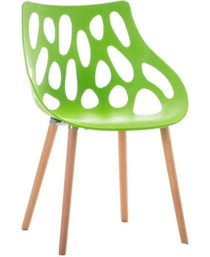 Clp modern retro design bezoekersstoel, wachtkamerstoel HAILEY - beukenhouten onderstel - groen