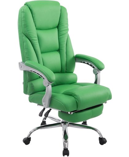 Clp Bureaustoel PACIFIC, manager stoel met armleuning, relax zetel met voetsteun, belastbaar tot 150 kg,kunstleer - groen