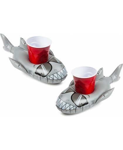 Big Mouth - Opblaas haaien om je drankje droog te houden - 2 stuks