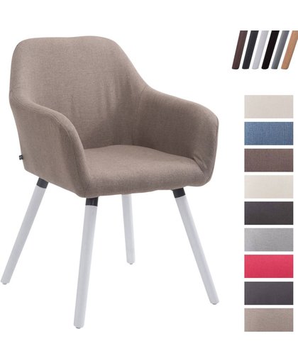 Clp Bezoekersstoel ACHAT V2 met armleuning, maximaal laadvermogen 150 kg, houten frame, met vloerbeschermers, zitoppervlak van stof - beige kleur onderstel : natura