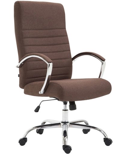 Clp Bureaustoel XL VALAIS, laadvermogen 136 kg, met armleuningen, bureaustoel met hoogwaardige bekleding van stof - bruin
