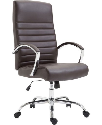 Clp Bureaustoel XL VALAIS, laadvermogen 136 kg, met armleuningen, bureaustoel met hoogwaardige bekleding van kunstleer - bruin