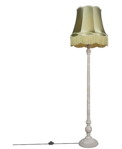 QAZQA FL Granny - Vloerlamp met lampenkap - 1 lichts - H 1750 mm - groen