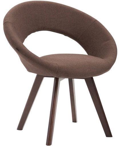 Clp Eetkamerstoel BECK, scandinavische stijl, bezoekersstoel met rugleuning, vierpotig houten frame, moderne stoel, bekleding van stof, - bruin kleur onderstel : walnoot