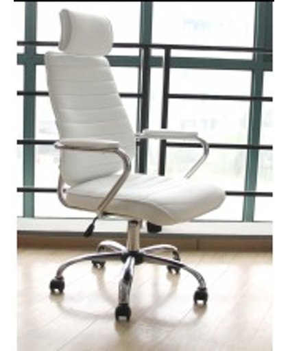 Clp Comfortabele draaibare bureaustoel, managerstoel RAKO - ergonomisch, hoge rugleuning - wit
