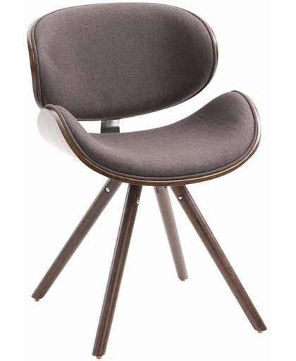 Clp Eetkamerstoel ORTEGA, wachtkamerstoel, woonkamerstoel, bezoekersstoel, designstoel, met houten zitting, bekleding van stof, - donkergrijs, kleur onderstel : Coffee
