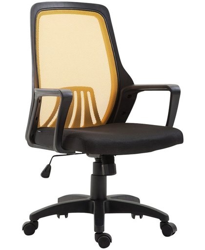 Clp Bureaustoel CLEVER, ergonomische executive chair, mangers stoel, directiestoel, vergaderstoel, in hoogte verstelbare draaistoel met kantelfunctie, mesh bekleding - zwart/geel,
