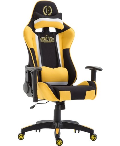 Clp Bureaustoel JEREZ, gaming chair met en zonder voetensteun leverbaar, bureaustoel, directiestoel, met kantelmechanisme,  belastbaar tot 136 kg, Bekleding van Stof - zwart/geel, zonder voetsteun