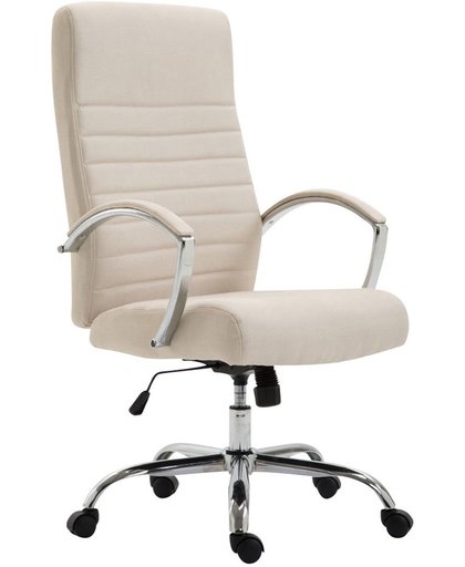 Clp Bureaustoel XL VALAIS, laadvermogen 136 kg, met armleuningen, bureaustoel met hoogwaardige bekleding van stof - creme