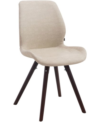 Clp Bezoekersstoel PERTH, eetkamerstoel, wachtkamerstoel, bekleding van kunstleer, - creme, kleur onderstel : rond cappucino,