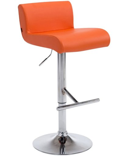 Clp Barkruk CALIFORNIA, met rugleuning en ergonomisch gevormde zitting, hoogte verstelbaar, met voetsteun, verkrijgbaar in verschillende kleuren, bekleding van kunstleer - oranje,