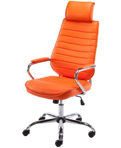 Clp Comfortabele draaibare bureaustoel, managerstoel RAKO - ergonomisch, hoge rugleuning - oranje