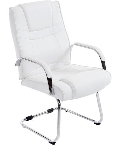 Clp XXL Bezoekersstoel, conferentiestoel, vergaderstoel ATTILA - cantilever met armleuning, zware belasting (tot 180 kg) - wit
