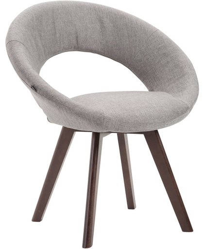 Clp Eetkamerstoel BECK, scandinavische stijl, bezoekersstoel met rugleuning, vierpotig houten frame, moderne stoel, bekleding van stof, - grijs kleur onderstel : walnoot