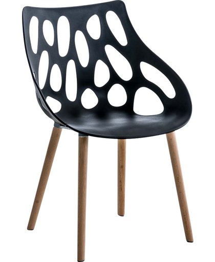 Clp modern retro design bezoekersstoel, wachtkamerstoel HAILEY - beukenhouten onderstel - zwart