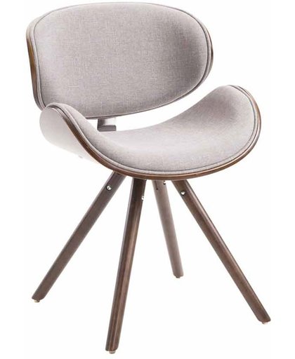 Clp Eetkamerstoel ORTEGA, wachtkamerstoel, woonkamerstoel, bezoekersstoel, designstoel, met houten zitting, bekleding van stof, - grijs, kleur onderstel : Coffee