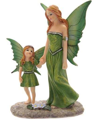Beeld - Feeën moeder met kind - Tales of Avalon - Fairy Collection - 21 cm