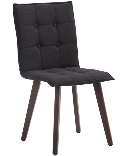 Clp Eetkamerstoel MILLER, wachtkamerstoel, bezoekersstoel met beukenhouten frame, keukenstoel, bekleding van stof, - zwart kleur onderstel : cappucino