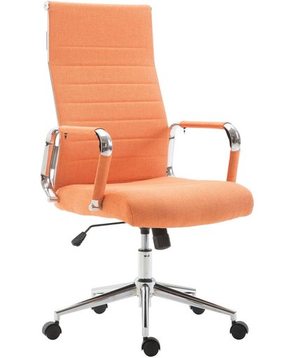 Clp Bureaustoel COLUMBUS, directiestoel met hoge rugleuning, ergonomische bureaustoel, traploos in hoogte verstelbaar, bekleding van stof - oranje