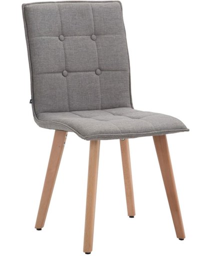 Clp Eetkamerstoel MILLER, wachtkamerstoel, bezoekersstoel met beukenhouten frame, keukenstoel, bekleding van stof, - grijs kleur onderstel : natura