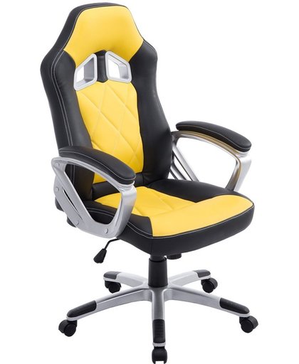 Clp Racing bureaustoel  MORGAN XL  Sport seat Racing - Gaming chair - zware belasting, ergonomisch - zwart/geel,
