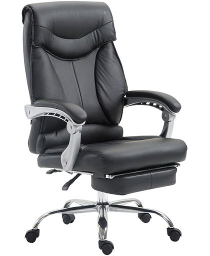 Clp Bureaustoel BIG IOWA, directiestoel met voetensteun, draaistoel met armleuningen, bureaustoel met hoogwaardige bekleding van kunstleer - zwart