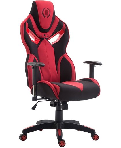 Clp Racing bureaustoel FANGIO gaming chair - belastbaar tot 150 kg, stof - zwart/rood