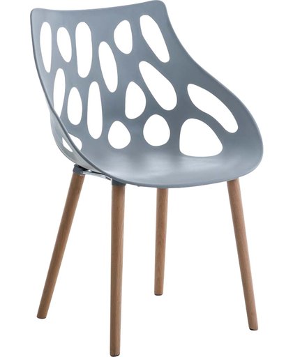 Clp modern retro design bezoekersstoel, wachtkamerstoel HAILEY - beukenhouten onderstel - grijs