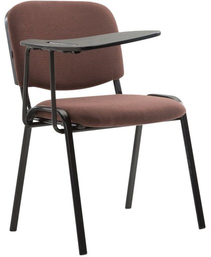 Clp Bezoekersstoel KEN met klaptafel, robuuste vergaderstoel, verkrijgbaar in verschillende kleuren, bekleding van stof, - bruin,