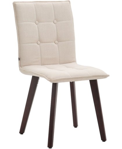 Clp Eetkamerstoel MILLER, wachtkamerstoel, bezoekersstoel met beukenhouten frame, keukenstoel, bekleding van stof, - crème kleur onderstel : cappucino