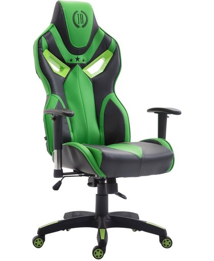 Clp Racing bureaustoel FANGIO gaming chair - belastbaar tot 150 kg, kunstleer - zwart/groen