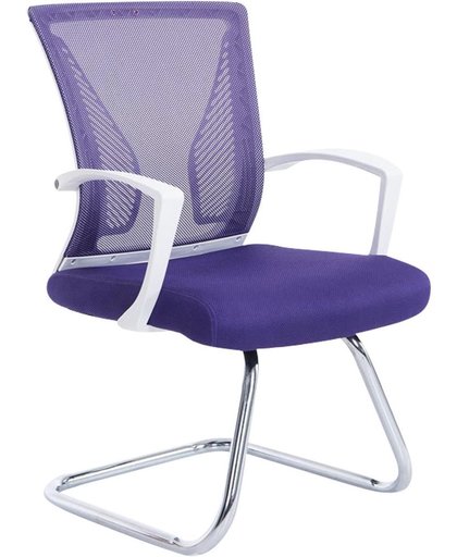 Clp Moderne bezoekersstoel BONNIE vergaderstoel, metalen cantilever met armleuning, netbekleding, belastbaar tot 130 kg - onderstel chroom, bekleding lila